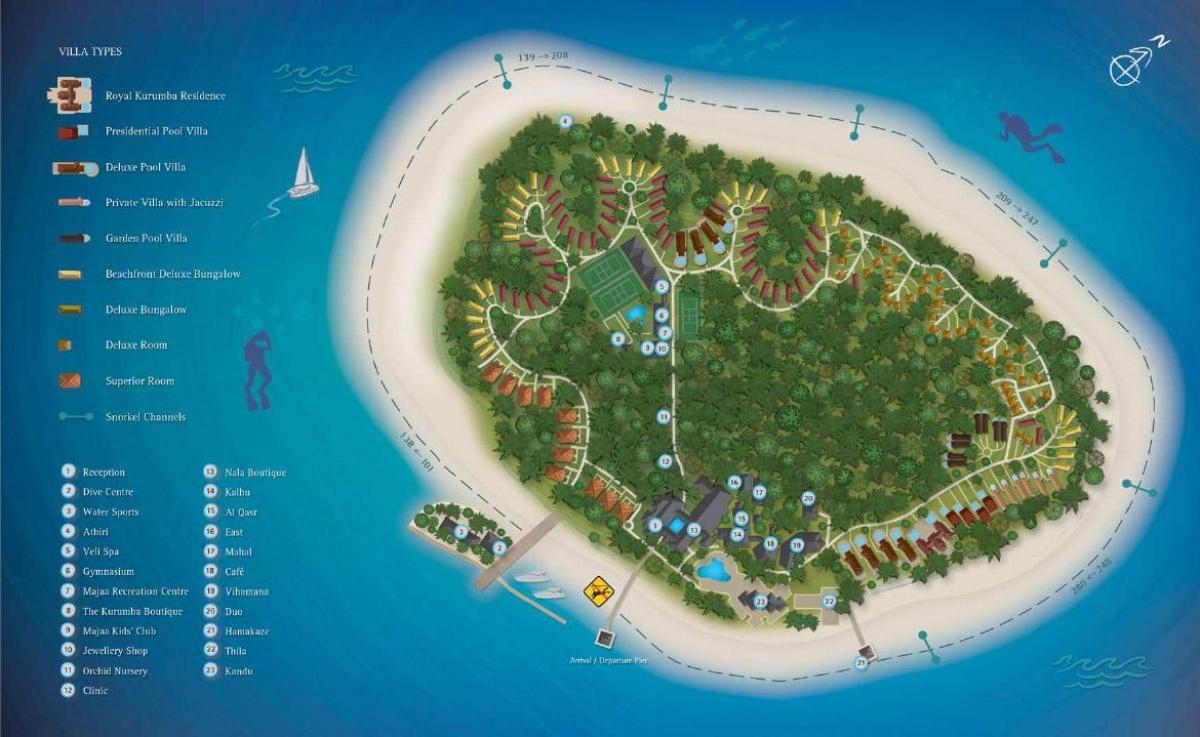 kurumba maldivet turistik hartën