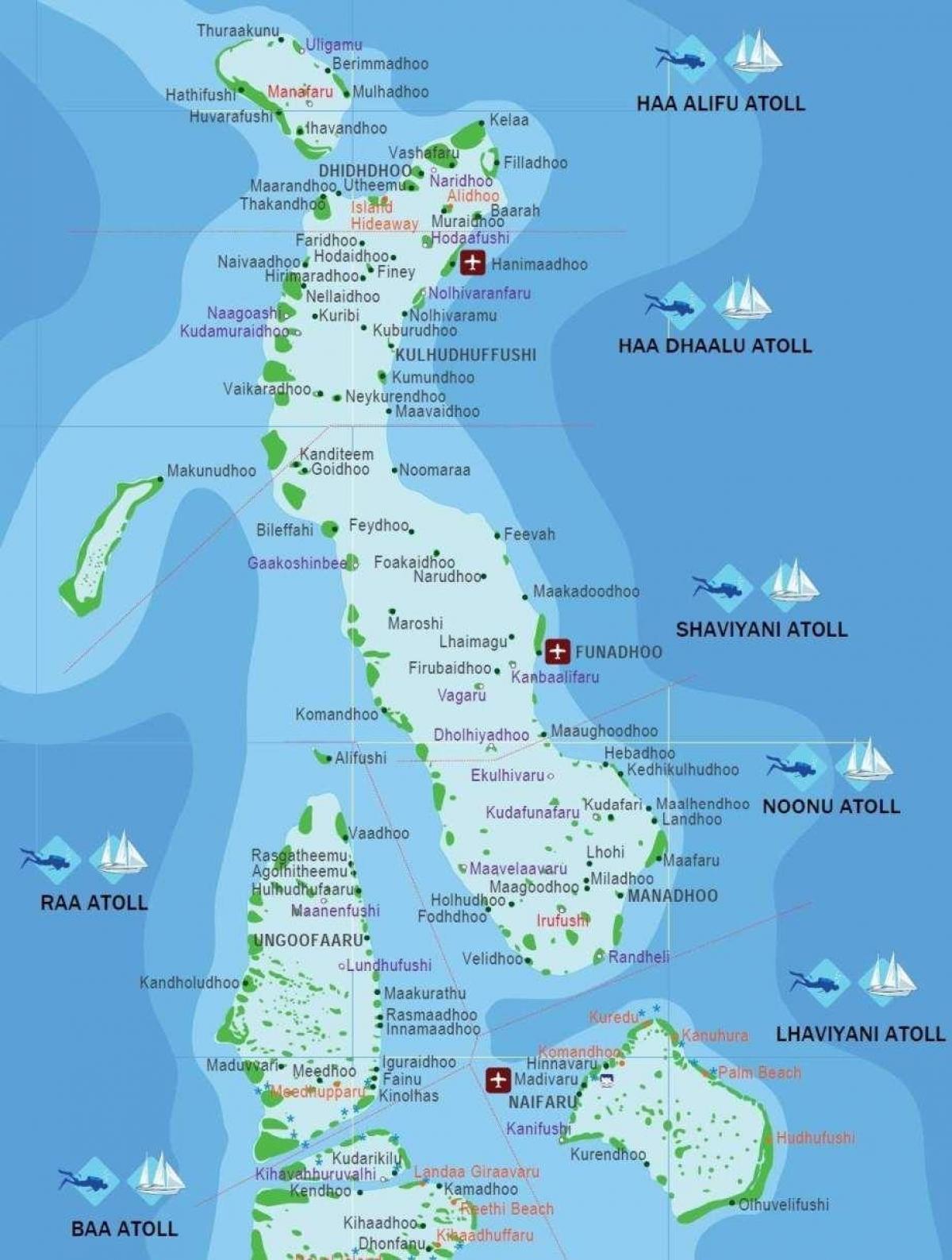 iles maldivet hartë