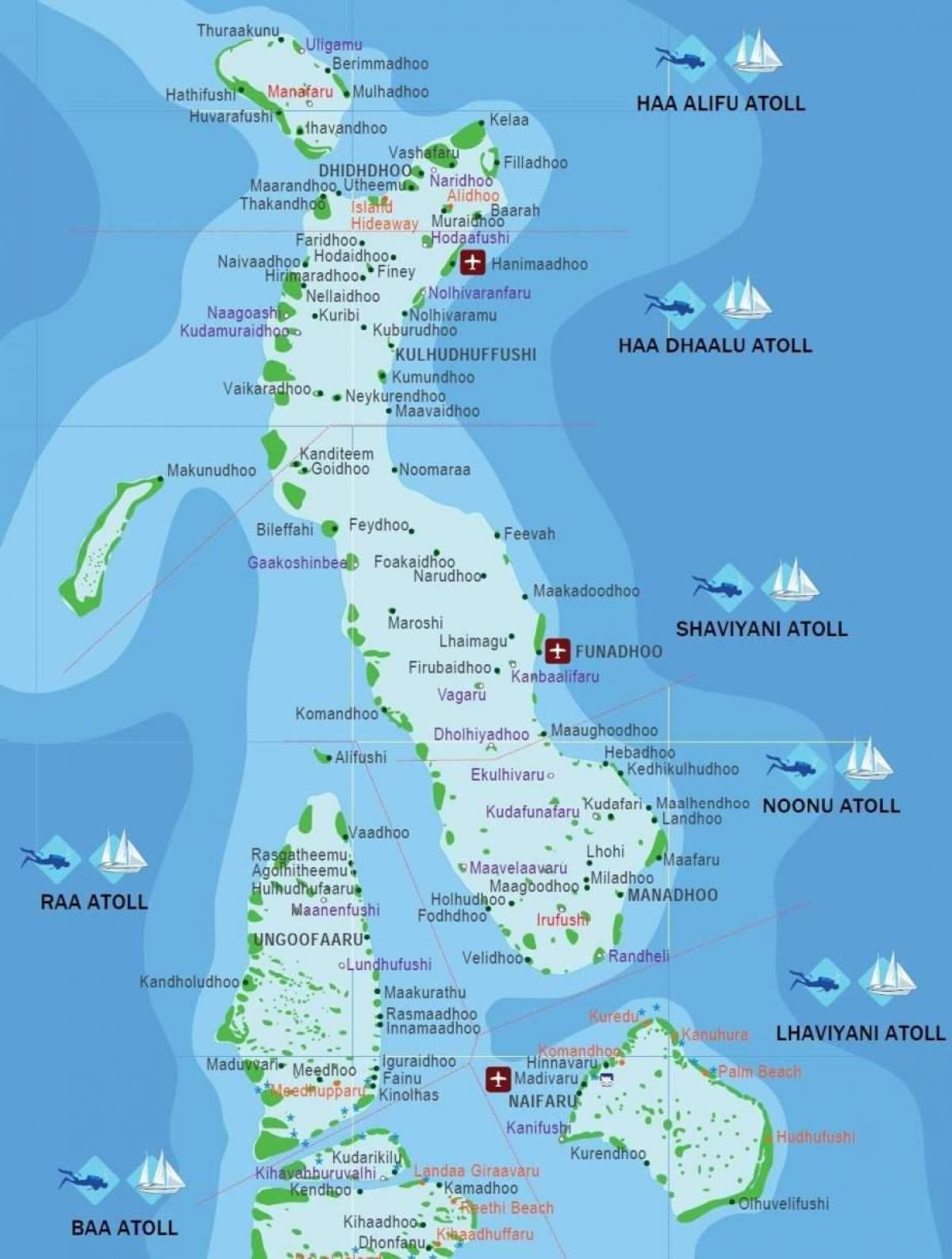 harta e maldivet plazh