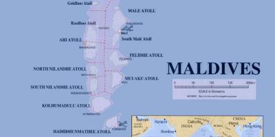 Hartë që tregon maldivet