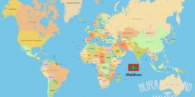 Harta e maldivet në hartë të botës